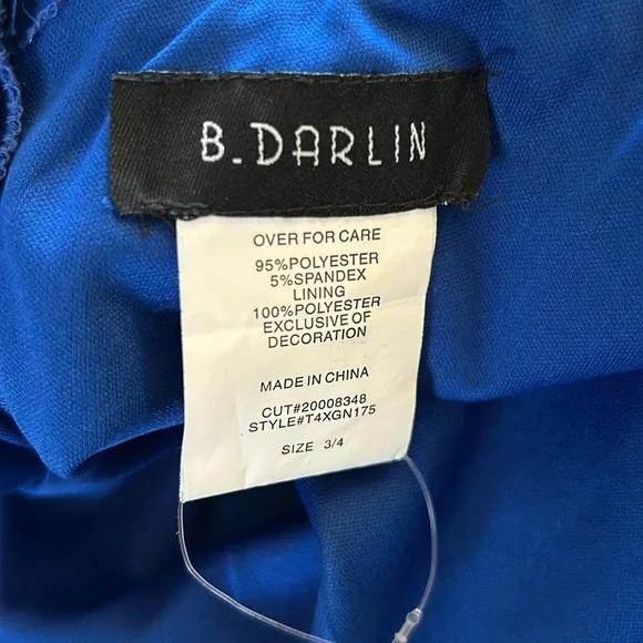 B. Darlin Size 3/4 long blue dress w lace back - Picture 5 of 5